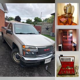 MaxSold Auction: This online auction features 2007 GMC Canyon SL, collectibles such as Rogers flatware, Christmas ornaments with COA, and fine bone china, electronics such as Canon printer, Sony sound system, furniture such as vintage pull-out sofa, oak dining set, and vintage wooden desk, art such as oil on canvas, tapestries, and framed prints, home health items, stemware, dishware, kitchenware, small kitchen appliances, books, bookshelves, sewing stand, crafting books, fishing equipment, tools such as Black and Decker circular saw, cordless drill, and Ryobi angle grinder, Air Canada luggage, Mastercraft snowblower, Troy Bilt lawn mower, gardening supplies and much more!