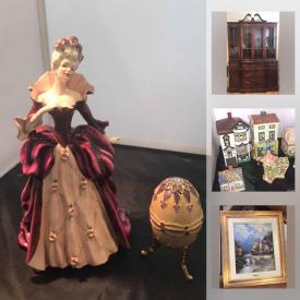 MaxSold Auction: This online auction features Lenox decor, Porcelain clowns, Capodimonte, teacups, Lladro figurines, Delft collectibles, Murano Glass, Porcelain decorative display dishes, Noritake dishes, Waterford crystal, Thomas Kinkade lithographs, relief metal art, TV and much more!