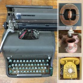 MaxSold Auction: This online auction features vintage evening wear, wood masks, teacups, fishing tackle, guitar, slant top desks, golf clubs, Play stations, antique lead glass windows, vintage jewellery, area rugs and much more!