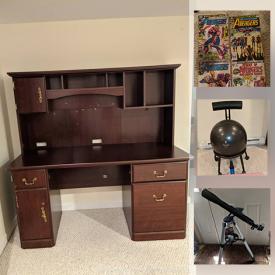 MaxSold Auction: This online auction features Stratford couch, telescope, dog crate, board games, yoga chair, bicycle rack, NIB weber grill, comics, small kitchen appliances and much more!