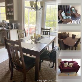 MaxSold Auction: This online auction features dining room furniture, pottery barn bedding, Philips TV, bedroom furniture, pet supplies, wicker furniture, personal care supplies, small kitchen appliances and much more!