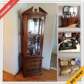 MaxSold Auction: This online auction features furniture such as a cabinet, bed frames, tables, chairs china cabinet and more, dinner service, lamps, crystal and glassware, typewriter, sewing machines, frames, artwork, Judaica items, Samovar, area rugs, kitchen items and much more!