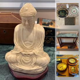 MaxSold Auction: his online auction features Royal Doulton, electronics, vintage housewares, statues, decor, art, table, chair, floor lamp, oval table, lamps, vases, faux plants, buffet, globes, books, DVds, wooden storage drawers, rug, baskets, teacups, outdoor signs, rocking chairs, fine china, TV and much more!