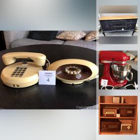 MaxSold Auction: This online auction features vintage phones, vintage kitchen items including jadeite bowls, pyrex, collectibles including radios, sports memorabilia, clothes, books, magazines, lights, lamps, kitchen aide mixer, Ikea furniture, wicker furniture, outdoor planters, gardening and much more.