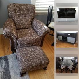 MaxSold Auction: This online auction features indoor and outdoor furniture, prints, Royal Doulton Dinnerware, entertainment unit, glassware, kitchenware, ceiling light, bar fridge, Insignia and LG TV, Ottoman, life vests, silverware, lawnmower, area rug, plush toys, linens and much more.