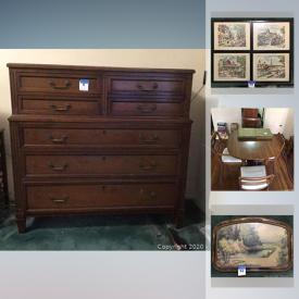 MaxSold Auction: This online auction features MCM furniture, office supplies, Sleigh bed frame, decorative plates, tea sets, DVD collection, vintage wedding dress, MC China set and much more!