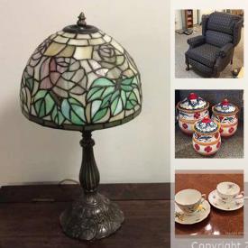 MaxSold Auction: This online auction features Bone China teacup, Waterford Christmas ornaments, White House Christmas ornaments, art glass, art pottery, area rugs, vacuums, golf clubs, hand tools, mission oak cabinet, Tiffany-style lamp, reclining wing chair, MCM furniture and much more!