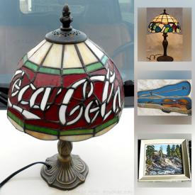 MaxSold Auction: This online auction features paintings, ebony table, atomic style lamp, glass church knave window, Royal Doulton figurines, nose bookends, seasonal decor, pub signs, vintage dressmakers dummy, microscope, tree lamp prop, decor, electronics, vintage vaseline glass and much more!