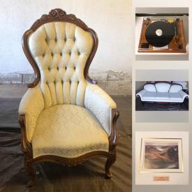 MaxSold Auction: This online auction features French style furniture, Victorian-style chair, puzzles, board games, USB record player, sinks and much more!