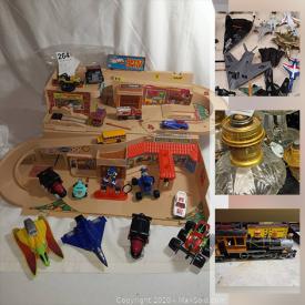 MaxSold Auction: This online auction features collectible Atari game, hot wheels, matchbox, Tonka, NASCAR, Lionel trains, games, model airplanes, baseball cards, beanie babies. Vintage clocks, watches, jars and bottles, oil lamps. Gardening tools, power tools, camping and much more.