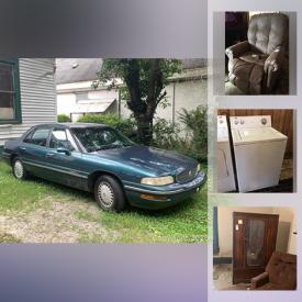 MaxSold Auction: This online auction features 1988 Buick LeSabre, appliances such as Hotpoint refrigerator, Estate dryer, and Estate washer, furniture such as Catnapper lift chair, end tables, chifferobes, and wicker chairs, glassware, kitchenware, framed wall art, home decor, space heaters, table lamps, stationary bike and much more!