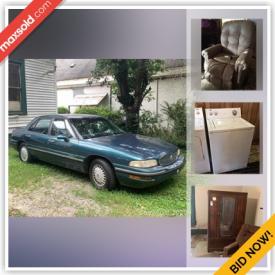 MaxSold Auction: This online auction features 1988 Buick LeSabre, appliances such as Hotpoint refrigerator, Estate dryer, and Estate washer, furniture such as Catnapper lift chair, end tables, chifferobes, and wicker chairs, glassware, kitchenware, framed wall art, home decor, space heaters, table lamps, stationary bike and much more!