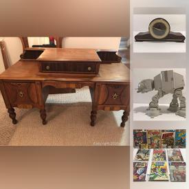 MaxSold Auction: This online auction features artwork, jewelry, furniture, collectibles, lamps, vintage items, books, Star Wars ATAT toy, 1991 Hockey cards, Canon Pix printer, unused computer lap, Uncirculated dollar bill, coins, Muskrat fur coat, comics, mantle clock, dishware, tools, toys and much more.