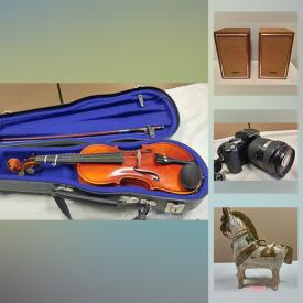 MaxSold Auction: This online auction features art glass, shaker boxes, original watercolours, art pottery, LPs, Tony Onley serigraph, Beginner violin, Hondo guitar, video games, cameras, stereo electronics, and much more!