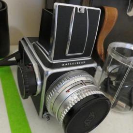 MaxSold Auction: This high end auction features Hasselblad and Linhof cameras and accessories, Satsuma jar and bowl, Inquit art, power tools, brass bed, teak furniture and much more!