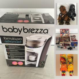 MaxSold Auction: This online auction features vintage toys, Disney collectibles, star wars collectibles, Conair steamer, Brats dolls, new open box items such as high-end dashcam, drone, HEPA purifier, vacuums, baby accessories, gaming gear, mosquito zappers, computer gear and much more!