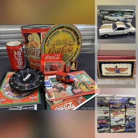 MaxSold Auction: This online auction features model car kits, die-cast cars, hot wheels, NASCAR, motorcycle models, collectibles to include Coca-Cola, Wedgewood, Avon, Hockey memorabilia, tins, cameras, original art and prints and much more.