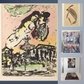MaxSold Auction: This online auction features art books, Richard Lindner original lithograph, De Kooning art book, antique engravings, Marc Chagall print and much more!