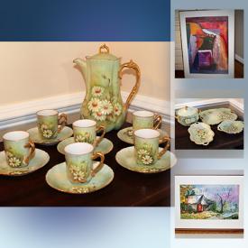 MaxSold Auction: This online auction features a handpainted Daisy chocolate set, china, silverplated items, figurines, Dogwood china, watercolor paintings, breadmaker, lamps, bags, framed art, brass-colored decor, 22k gold and white dishware, jewelry, tea set, seasonal decor and much more!