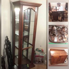 MaxSold Auction: This online auction features antique barristers bookcase, kitchen island, small kitchen appliances, silverplate serving ware, precious moments figurines, ceramic plinth, power & hand tools, costume jewelry, teacups, furs, BBQ, patio furniture and much more!