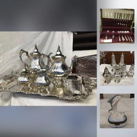 MaxSold Auction: This online auction features silver plate settings and flatware by Rogers and Rosenthal, Ethan Allen buffet and much more!