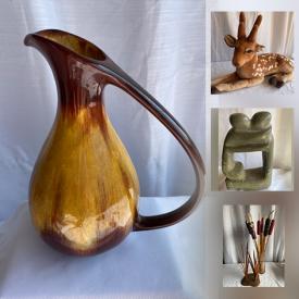 MaxSold Auction: This online auction features blue mountain pottery, jewelry, sandstone sculptures, decorative scarves, stone carving, soapstone carving, Australian boomerang, crafting supplies, brass animals, belt buckles, small kitchen appliances and much more!