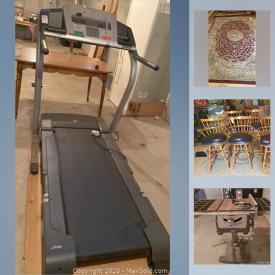 MaxSold Auction: This online auction features furniture such as a sofa, loveseat, folding bakers rack, coffee table, dresser with mirror, child's bedframe and more, home decor items, wooden items, holiday decor, books, stuffed animals, toys, kitchenware, table saw, puzzles, treadmill and other exercise equipment and much more!