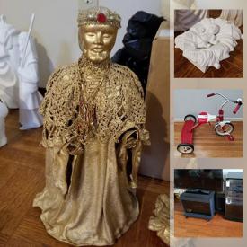 MaxSold Auction: This online auction features comic posters, signed art, costume jewelry, office supplies and office furniture, white leather couch, furniture, craft items, Christmas decorations and much more.