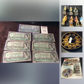 MaxSold Auction: This online auction features Canadian coal sculpture, Yugoslavia glass paperweight, glass clowns, Canadian dollar bills, costume jewellery, coin sets, video games, DVDs, toys, crafts supplies, beer steins, small kitchen appliances, power tools and much more!