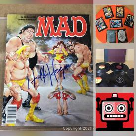 MaxSold Auction: This online auction features collectibles such as vintage and antique books, signed memorabilia, comic books such as Marvel, DC, Gold Key, and Sonic, collector cards such as sports cards, Magic and Pokemon, antique crystal, art prints, vinyl albums, golf clubs, kitchenware, porcelain, glassware, action figures, books, acoustic guitar, CD sets, vintage decor, diecast cars, Atari game cartridge and much more!
