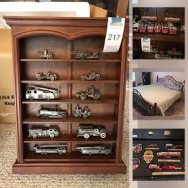 MaxSold Auction: This online auction features code 3 fire engine models, firefighter themed collectibles, Rocker recliner, electronics, small kitchen appliances, crystal figurines, costume jewelry, Hess toy trucks, BBQ grill, craft supplies and much more!