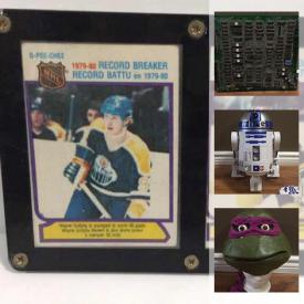 MaxSold Auction: This online auction features comics, sports cards, Hotwheels, action figures, Sesame street vintage books, Star Wars collectibles, board games, Ertl large tractor, NASCAR collectibles, framed superhero pictures and much more!