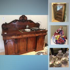 MaxSold Auction: This online auction features China, Royal Doulton, Birks Silver, antiques, kayak, outdoor items, Wedgwood, decor, Royal Worcester, mirror, teacups, stuffed animals, vintage books, sofa table, wood desk, chairs, silverplate and much more!