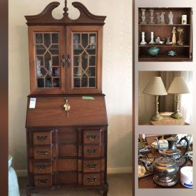 MaxSold Auction: This online auction features MCM Teak furniture, Waterford crystal, China, TV, Wedgewood plates, bell collection, teacups, stove heater, upright freezer, shop-vac, sewing machine and much more!