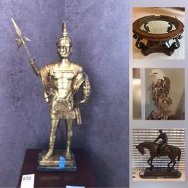 MaxSold Auction: This online auction features bronze statues, Victrola, barware, decanters, steins. Architectural wall art, Lladro's, original and art prints, roman bust, furniture, area rugs, lamps. Sporting goods, gardening, tools and much more.