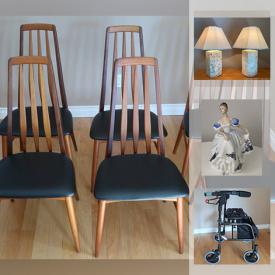 MaxSold Auction: This online auction features shawls, coats, MCM swivel chairs, tub chairs, Danish Teak MCM chairs, art, stereo, vintage toys, walker, toys, sports items, seasonal decor, Robotic arm STEM building kit and much more!