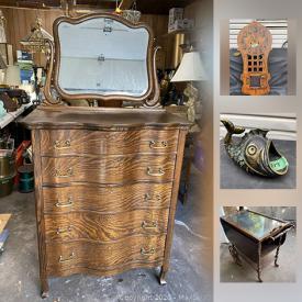 MaxSold Auction: This online auction features solid wood furniture, chandeliers, art deco, antique furniture, glassware, gold chains and much more!