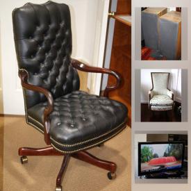 MaxSold Auction: This online auction features sterling silver, TV, furniture such as a loveseat, kitchen table and chairs, nightstand, TV stand, bookshelf, bedframe, desk, MCM tables and more, decor, VCR, bike, electronics, mirror, table saw, model ship, lamps and vases, art and much more!