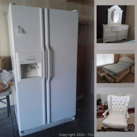 MaxSold Auction: This online auction features marble entry table, kitchen aid side by side frig-freezer, dining room furniture, recliner sofa, TV, area rugs and much more!