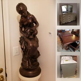 MaxSold Auction: This online auction features Waterford, Capodimonte, brass, books, sofa, typewriter, desk, buffer, mirrors, crystal, china, tables, chair, rugs, microwave, kitchenware, decor, washer and dryer, home health, tallboy dresser, seasonal decor, king bed frame and much more!