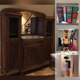 MaxSold Auction: This online auction features furniture, chinaware, foo dog statute, room screen, pottery, electronics, wine cabinet, wire wardrobe and much more.