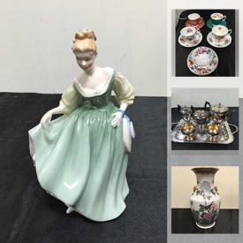 MaxSold Auction: This online auction features costume jewelry, vases, watches, antique scale, decorative items, Hummel figures, coins, hockey cards, Spode dinnerware, sterling silver, cranberry glass, wool rugs, star wars collectibles, exercise bike, tools, cast iron patio chairs, decorative mirror and more!