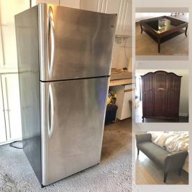 MaxSold Auction: This online auction features antique Armoires, Italstudio chrome table, antique headboards, antique parlour chair, fur & leather coats, Kenmore refrigerator and much more!