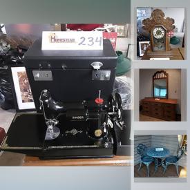 MaxSold Auction: This online auction features art glass, art pottery, dining table & chairs, Roseville vases, small kitchen appliances, signed & numbered wall art, binoculars, vintage gingerbread clock, electric lawn mower, golf clubs, vintage dolls, cameras, bicycles, toys and much more!