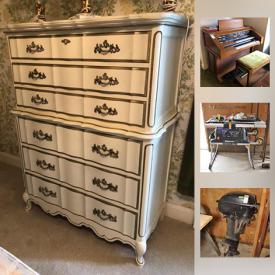 MaxSold Auction: This online auction features Bassett bedroom furniture, Koehler bedroom furniture, video game system & games, Lowrey organ, upright piano, pottery barn dishes, teacups, wet-dry shop vacuums, Scuba gear, garden tools, bench tools, hand tools, ice hut, snowthrower and much more!