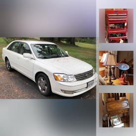 MaxSold Auction: This online auction features 2003 Toyota Avalon, collectibles such as Royal Doulton, Mikasa, Limoges, Coca-Cola, and coins, furniture such as table lamps, recliner, MCM end table, kitchen cart, and ladder back chairs, electronics such as 42” Sharp TV, Philips DVD player, HP printer, and computer peripherals, art such as Murano art glass, signed framed prints, and maps, books, lamps, CDs, porcelain, dishware, area rugs, winter accessories, handbags, glassware, small kitchen appliances, wooden cabinets, kitchenware, linens, shelving, sterling silver jewelry, vases, board games, filing cabinets, office supplies, home decor, cameras, books, Christmas decor, sewing machines, luggage, Haier mini fridge, GE freezer, outdoor furniture, Yard Machines wood chipper, outdoor benches, home health aids, boat maintenance supplies, towing hitch, garden tools, Hang Ten bicycle, power tools such as Ryobi drill, Porter compressor, and Porter grinder, hand tools, vintage sled, ceiling fan, ladders, power washer, Ariens snow thrower, fishing gear and much more!