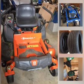 MaxSold Auction: This online auction features New Holland tractor, Husqvarna riding mower, Michelin tires, chainsaw, trimmers, hand & power tools, bench tools, liquid sprayer, yard tools, small kitchen appliances, portable dishwasher, puzzles & games, TV, electric fireplace, refrigerator, chest freezer, singer sewing machine and much more!