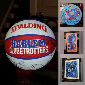 MaxSold Auction: This online auction features art by Norval Morriseau and Don Chase and a Harlem Globetrotters signed basketball.