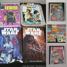 MaxSold Auction: This online auction features comics, graphic novels, Starwars books, newspaper comics novels and much more!