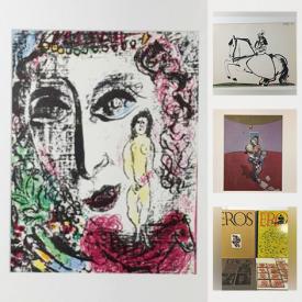 MaxSold Auction: This online auction features engravings, Marc Chagall lithographs, Picasso lithographs, Eros books, Alexander Calder lithographs, Francis Bacon lithograph, antique and vintage books, prints and much more!